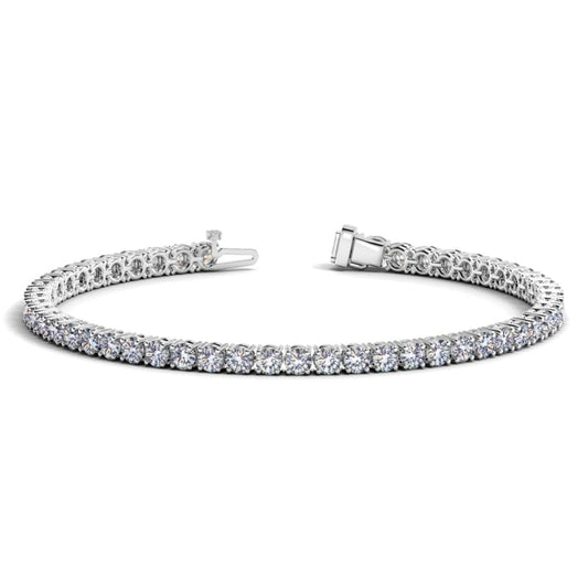 14k White Gold Round Diamond Tennis Bracelet (6 cttw) | Richard Cannon Jewelry