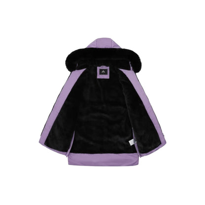 Wisteria Plush Linen Zip Up Hooded Puffer Coat | The Urban Clothing Shop™