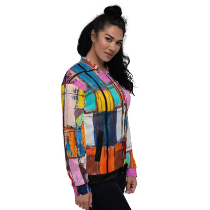 Abstract Multicolor Block Style Women’s Jacket | IPFL | inQue.Style