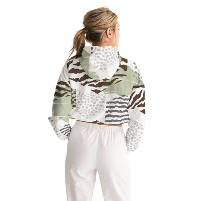 Womens Cropped Windbreaker Jacket Beige | IKIN | inQue.Style
