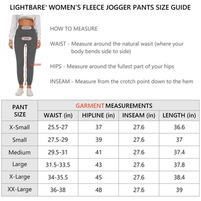 Women’s Fleece Lined Jogger Pants LB12W | Lightbare