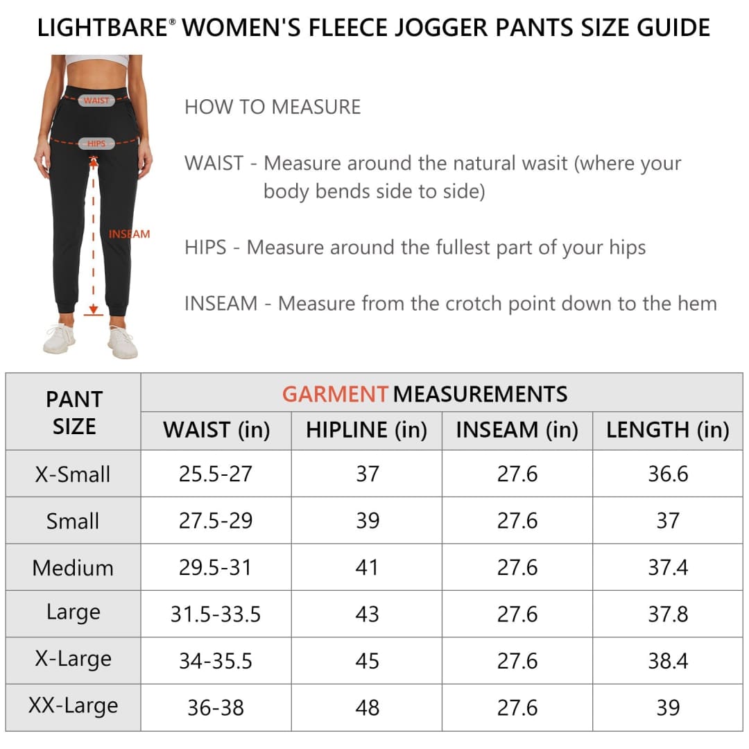 Women’s Fleece Lined Jogger Pants | Lightbare