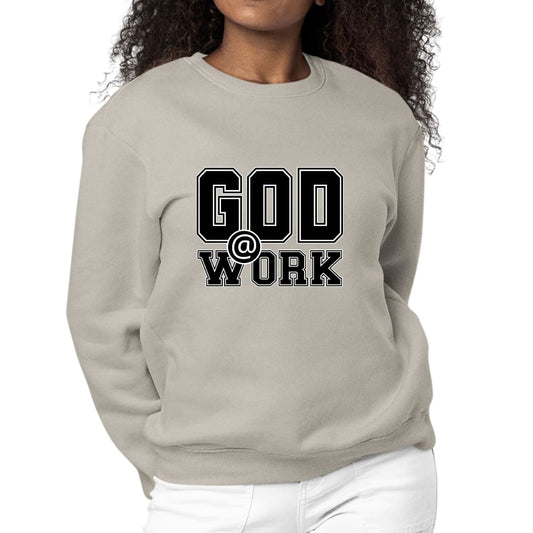 Womens Graphic Sweatshirt God @ Work Print | The Urban Clothing Shop™