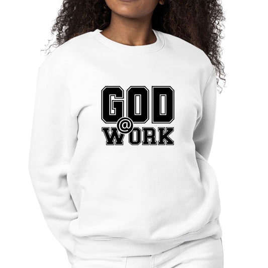 Womens Graphic Sweatshirt God @ Work Print | IORB | inQue.Style