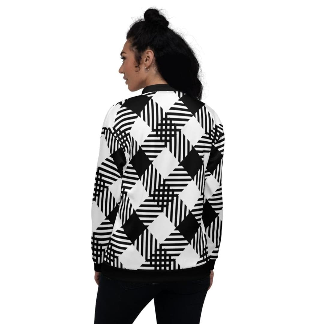 Womens Jacket - Black And White Grid Style Jacket | IPFL | inQue.Style