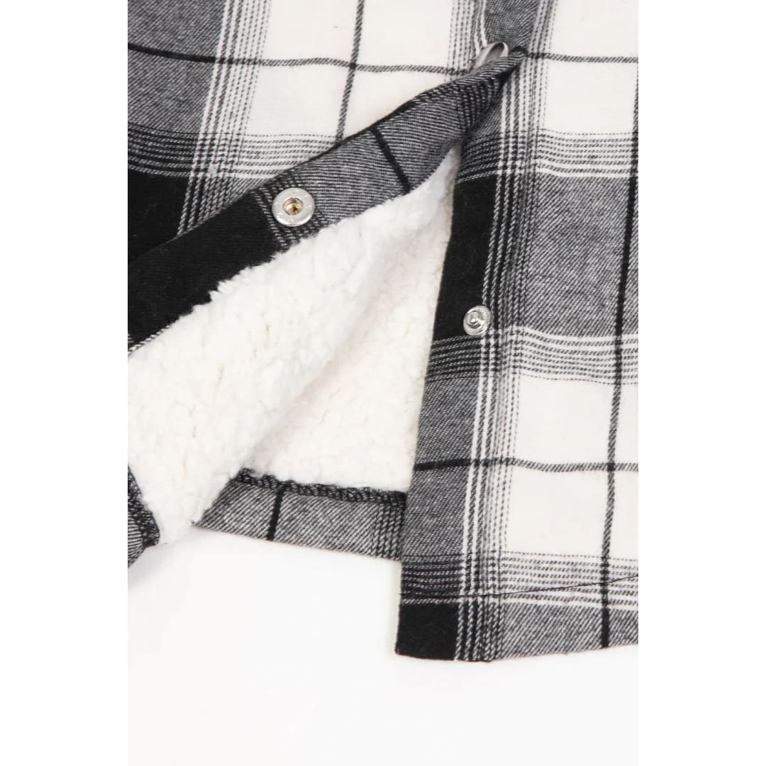 Women’s Matching Family Black White Snap Up Flannel Shacket | FlannelGo