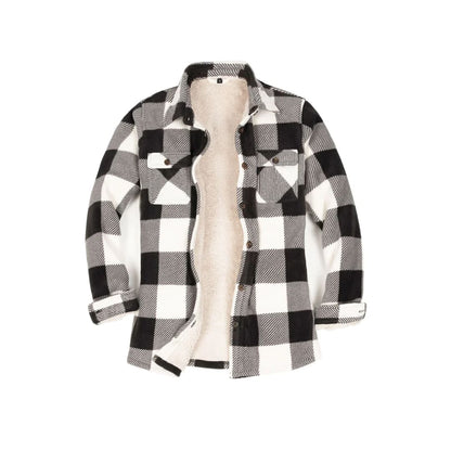 Women’s Matching Family Button Up Black White Plaid Jacket | FlannelGo