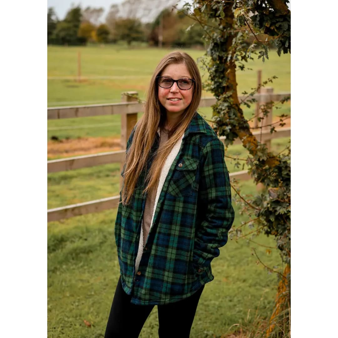 Women’s Matching Family Green Plaid Flannel Shirt Jacket | FlannelGo