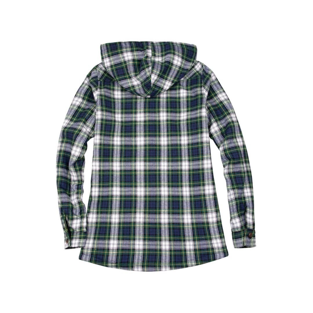 Women’s Matching Family Sherpa Lined Green Flannel Jacket with Hood | FlannelGo