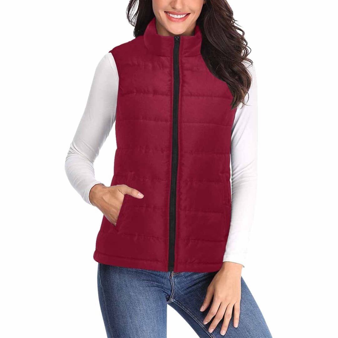 Womens Puffer Vest Jacket / Burgundy Red | IAA | inQue.Style