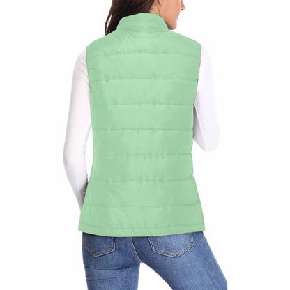 Womens Puffer Vest Jacket / Celadon Green | IAA | inQue.Style
