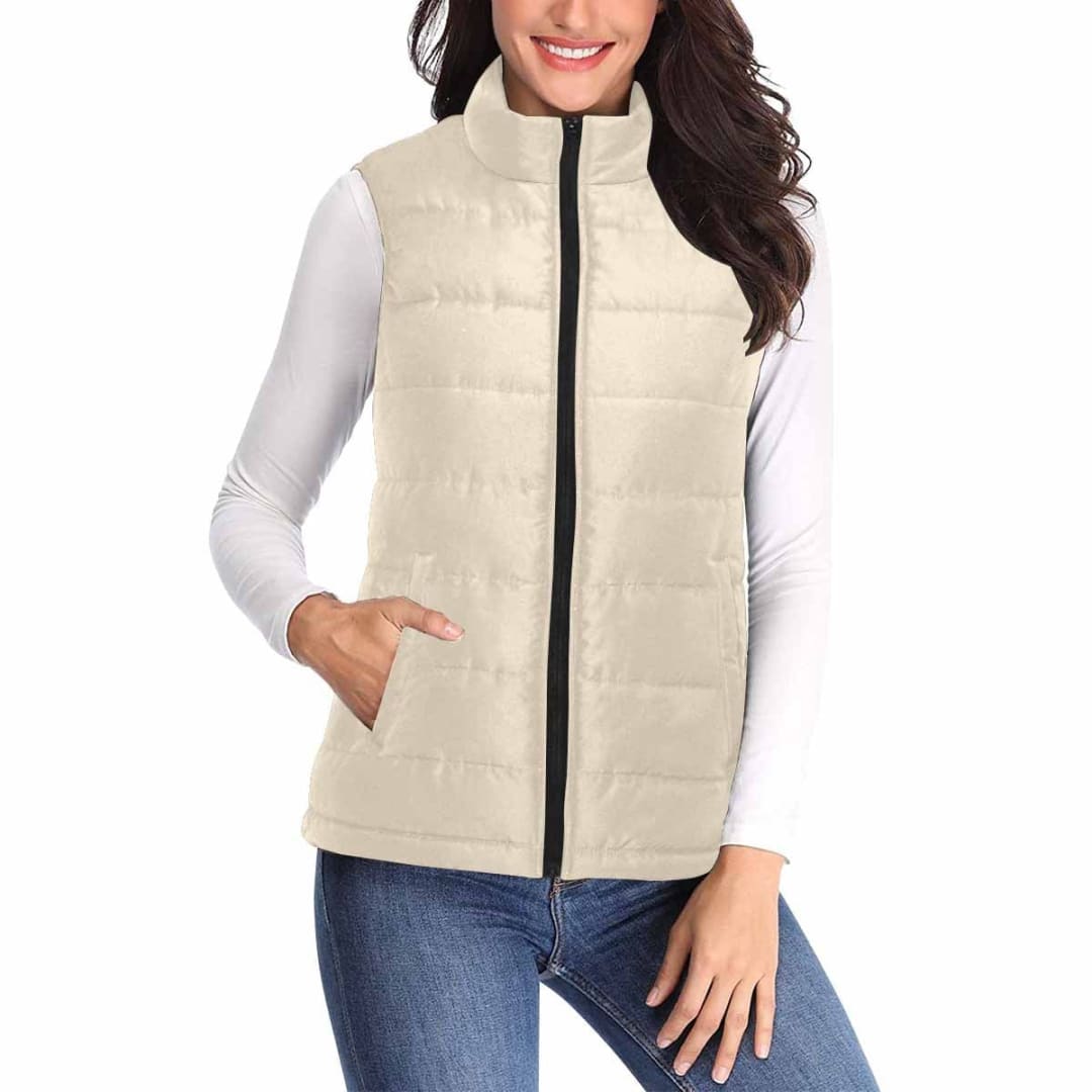 Womens Puffer Vest Jacket / Champagne Beige | IAA | inQue.Style