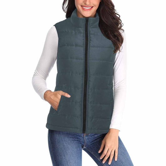 Womens Puffer Vest Jacket / Charcoal Black | IAA | inQue.Style