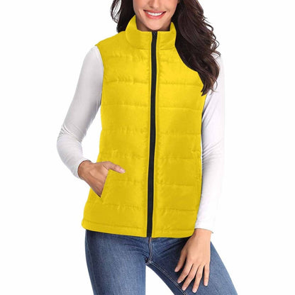 Womens Puffer Vest Jacket / Gold Yellow | IAA | inQue.Style