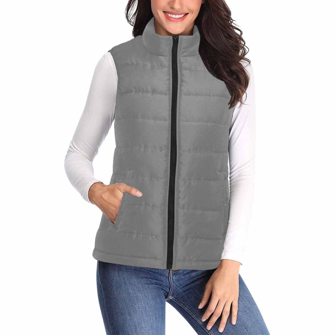 Womens Puffer Vest Jacket / Gray | IAA | inQue.Style