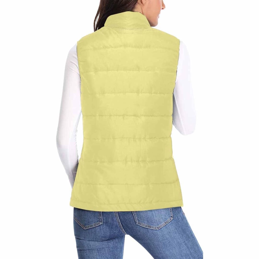 Womens Puffer Vest Jacket / Khaki Yellow | IAA | inQue.Style
