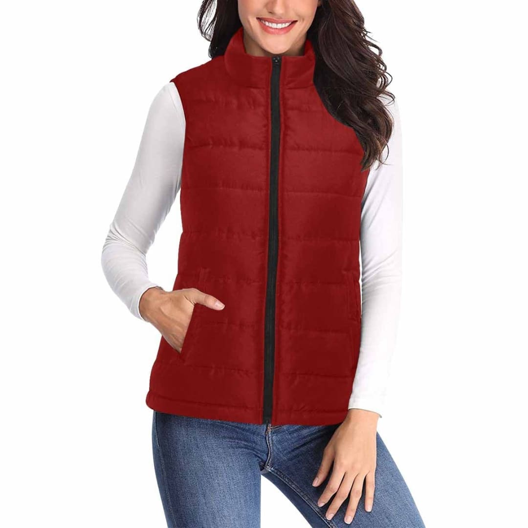 Womens Puffer Vest Jacket / Maroon Red | IAA | inQue.Style