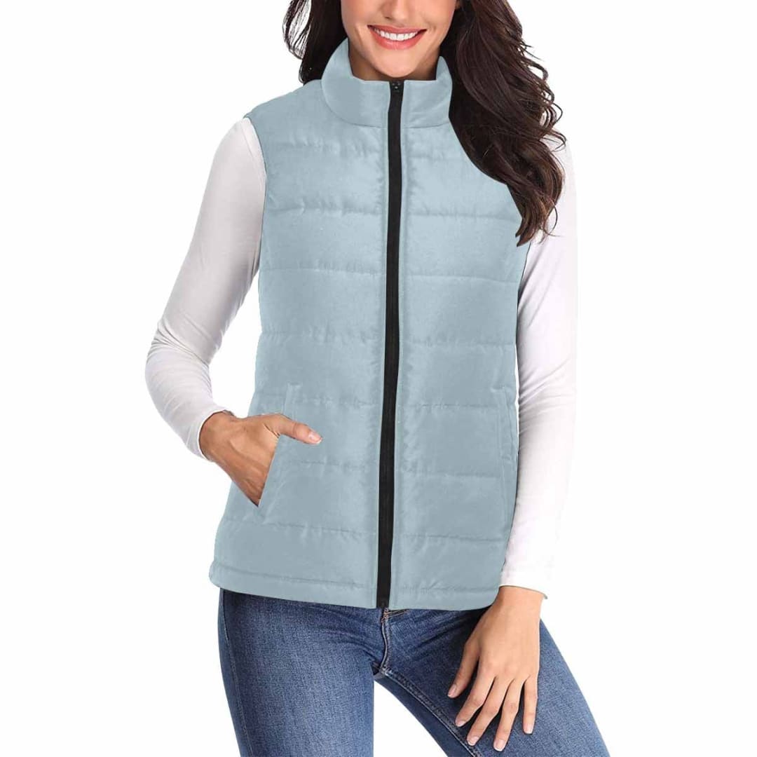 Womens Puffer Vest Jacket / Pastel Blue | IAA | inQue.Style