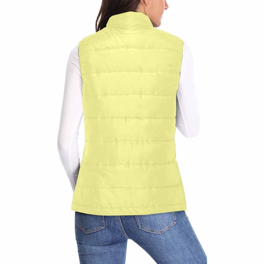 Womens Puffer Vest Jacket / Pastel Yellow | IAA | inQue.Style