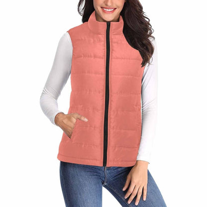 Womens Puffer Vest Jacket / Salmon Red | IAA | inQue.Style