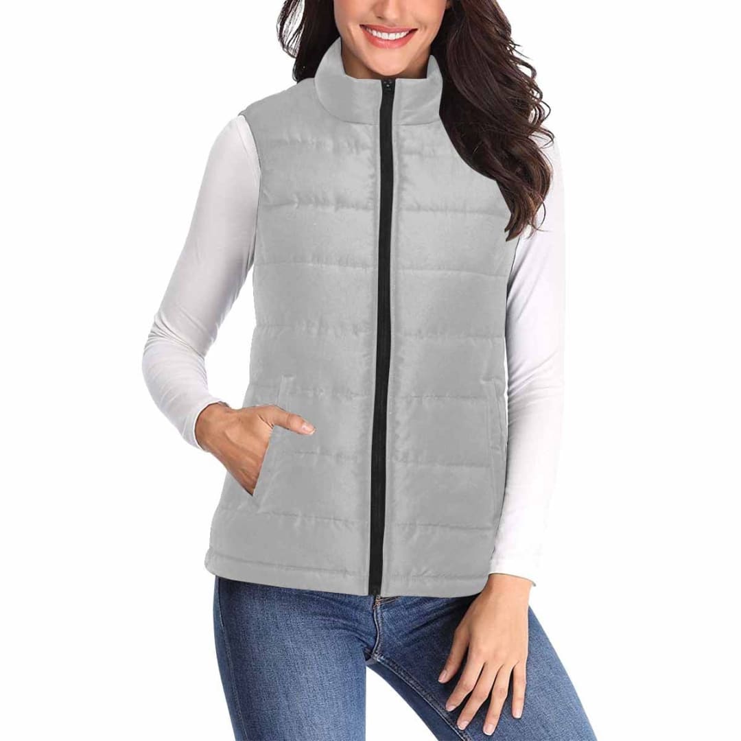 Womens Puffer Vest Jacket / Silver | IAA | inQue.Style