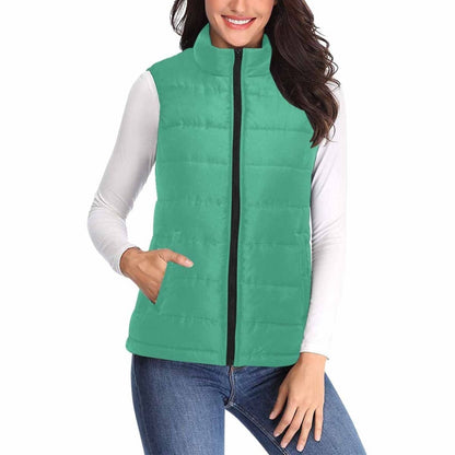 Womens Puffer Vest Jacket / Spearmint Green | IAA | inQue.Style