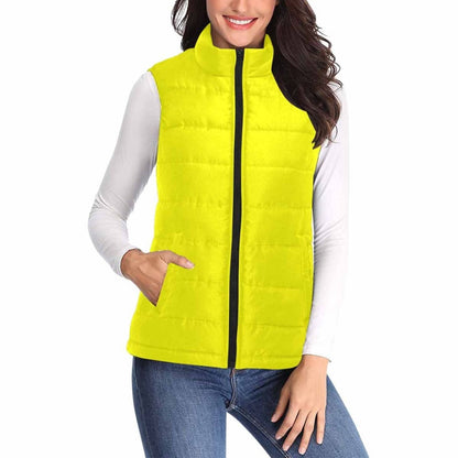 Womens Puffer Vest Jacket / Yellow | IAA | inQue.Style