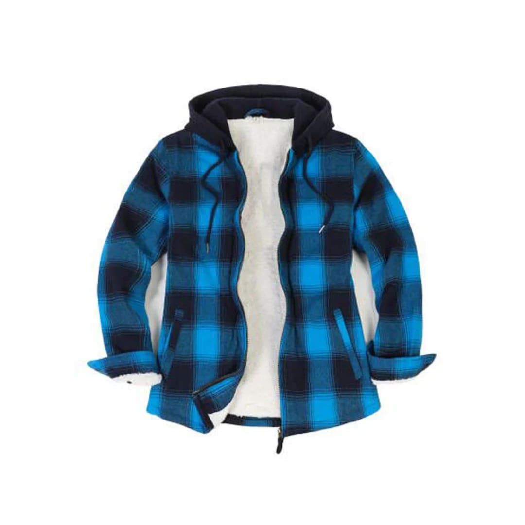Women’s Sherpa-Lined Full Zip Up Flannel Jacket with Fleece Hood | FlannelGo