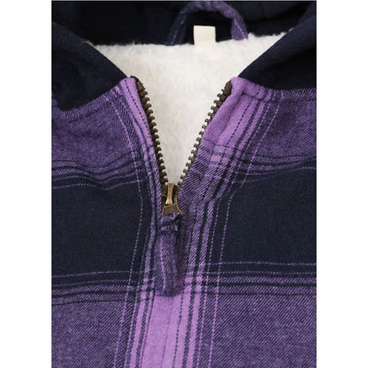 Women’s Sherpa-Lined Full Zip Up Flannel Jacket with Fleece Hood | FlannelGo