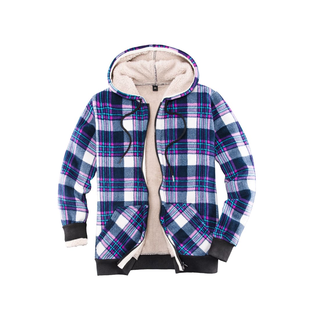 Cozy Urban Plaid Sherpa Hoodie | FlannelGo