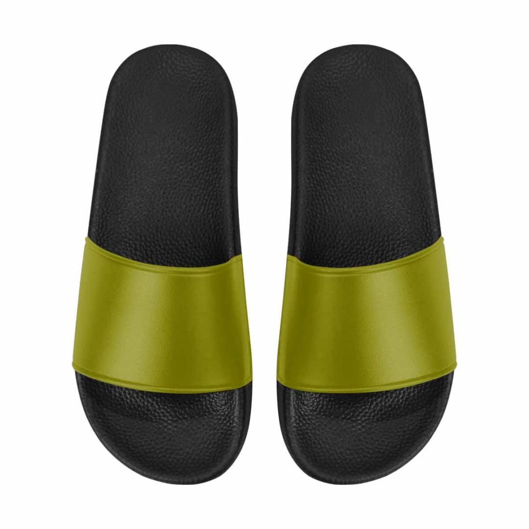 Womens Slide Sandals Dark Olive Green | IAA | inQue.Style