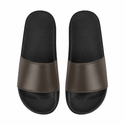 Womens Slide Sandals Dark Taupe Brown | IAA | inQue.Style