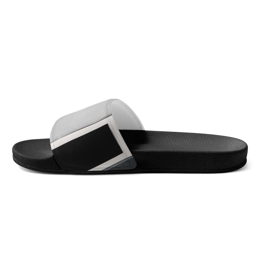 Women’s Slides Abstract Black Grey Brown Geometric Contemporary Art | IPFL | inQue.Style