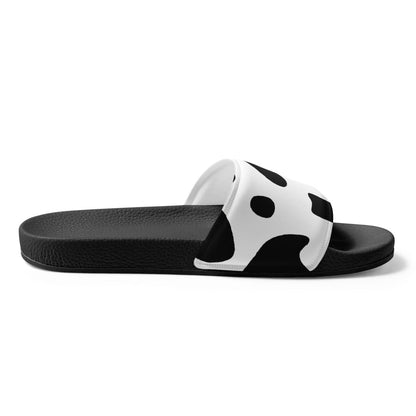 Women’s Slides Black And White Abstract Cow Print Pattern | IPFL | inQue.Style