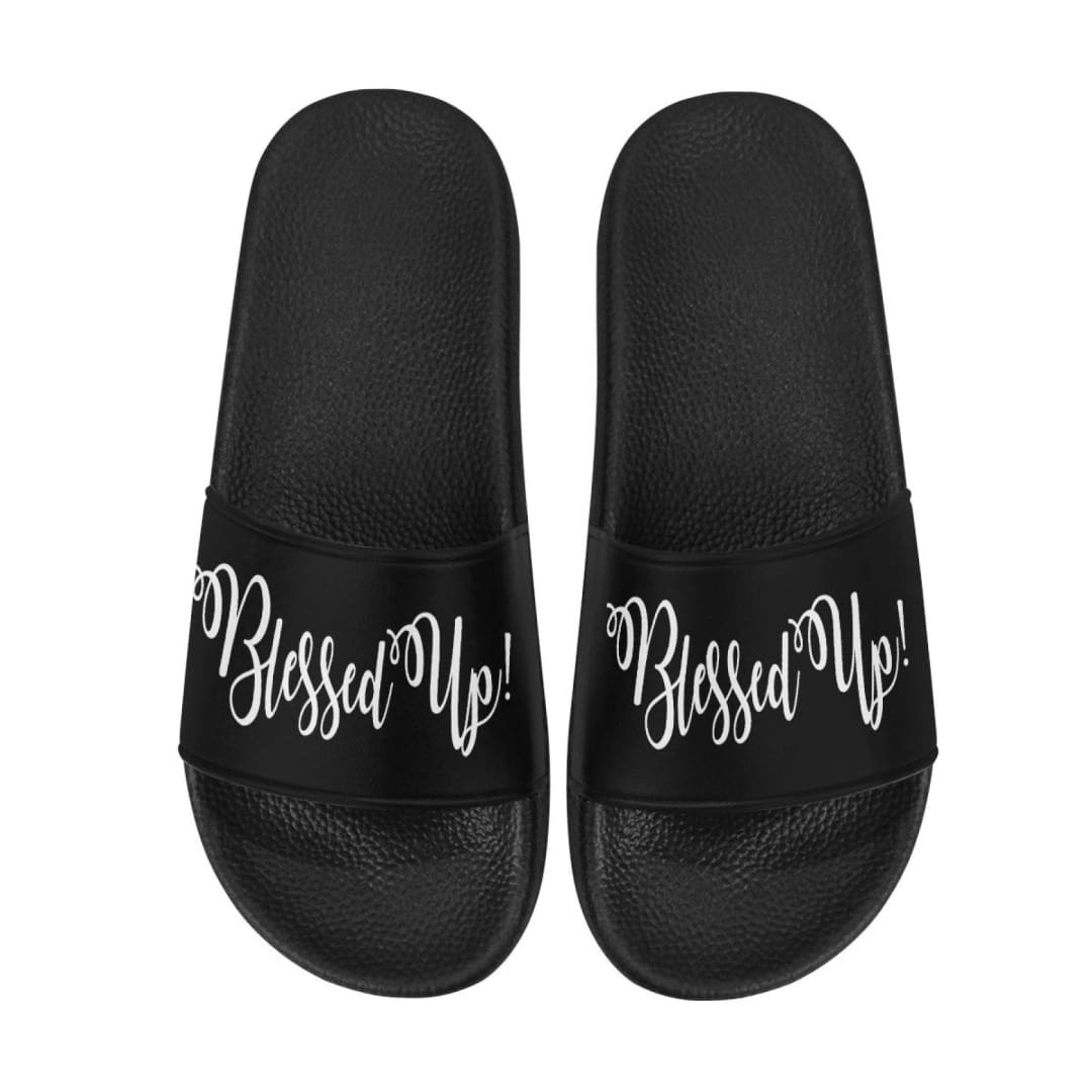 Womens Slides Flip Flop Sandals Blessed Up Print | IAA | inQue.Style