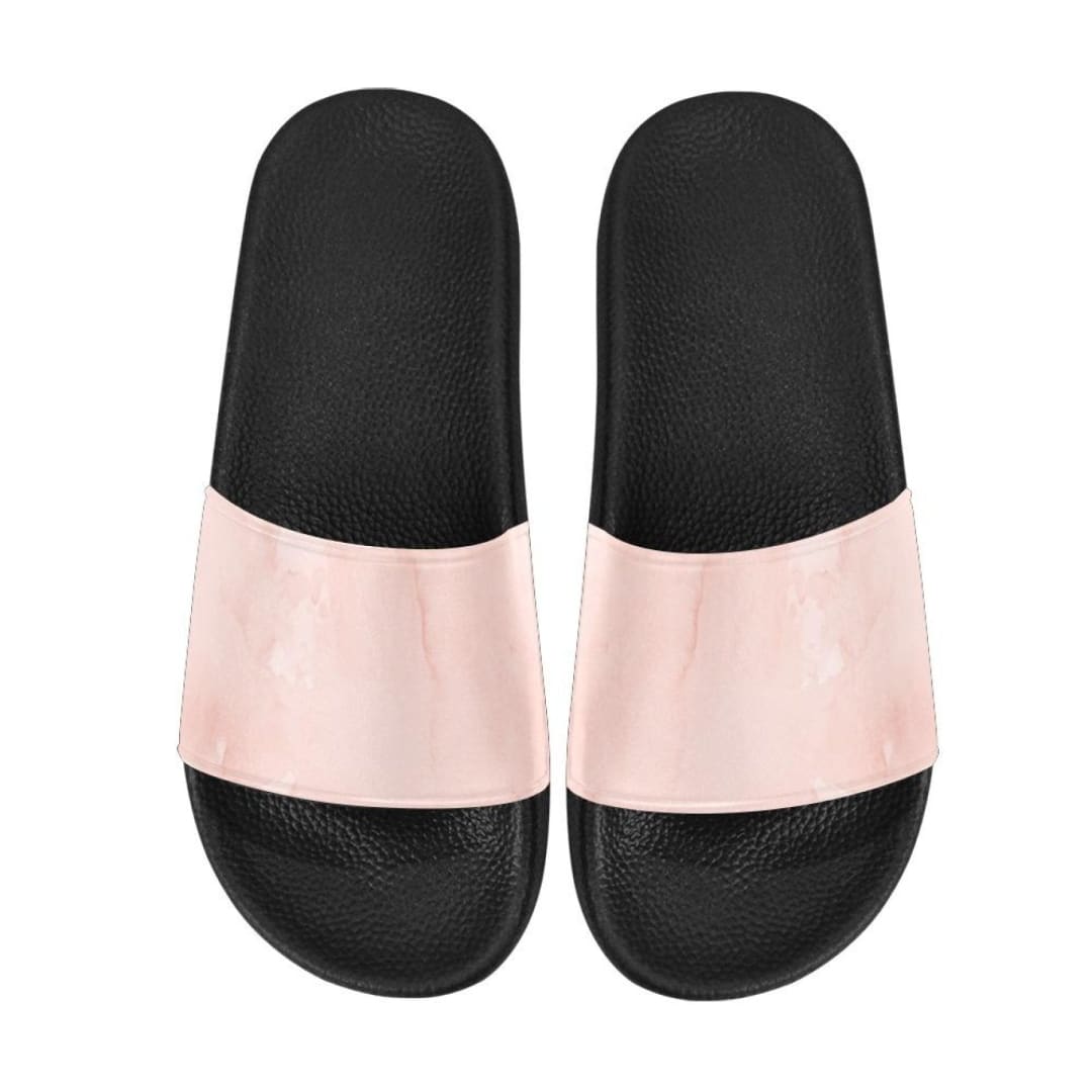 Womens Slides Flip Flop Sandals Peach Marble Print | IAA | inQue.Style