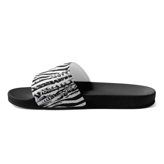 Women’s Slides Native Black And White Abstract Pattern | IPFL | inQue.Style