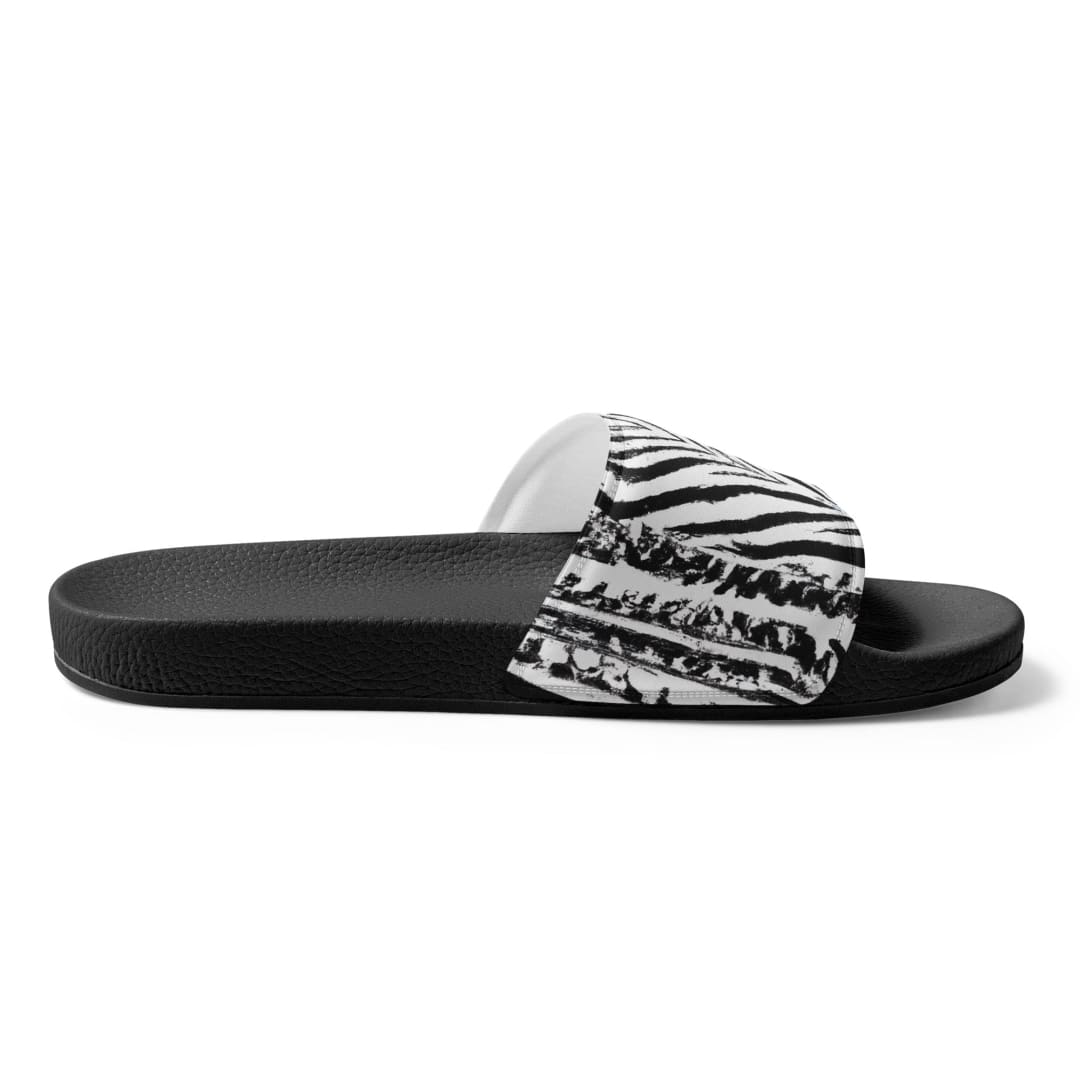 Women’s Slides Native Black And White Abstract Pattern | IPFL | inQue.Style