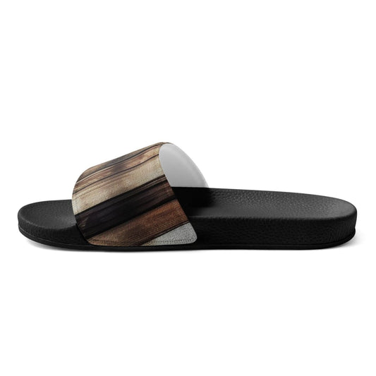 Women’s Slides Natural Wood Grain Pattern | IPFL | inQue.Style