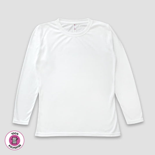 Women’s White Long Sleeve T-Shirts – 100% Polyester | The Urban Clothing Shop™