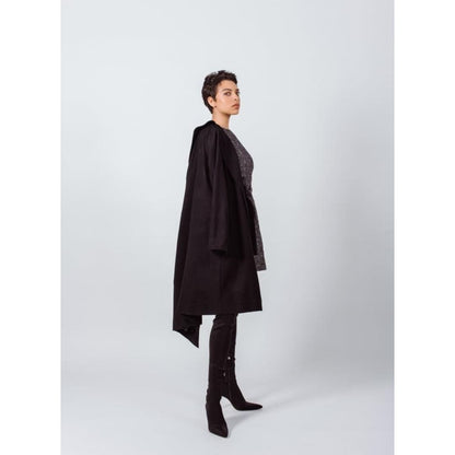 Worsted Flannel Long Trench Coat | Le Réussi