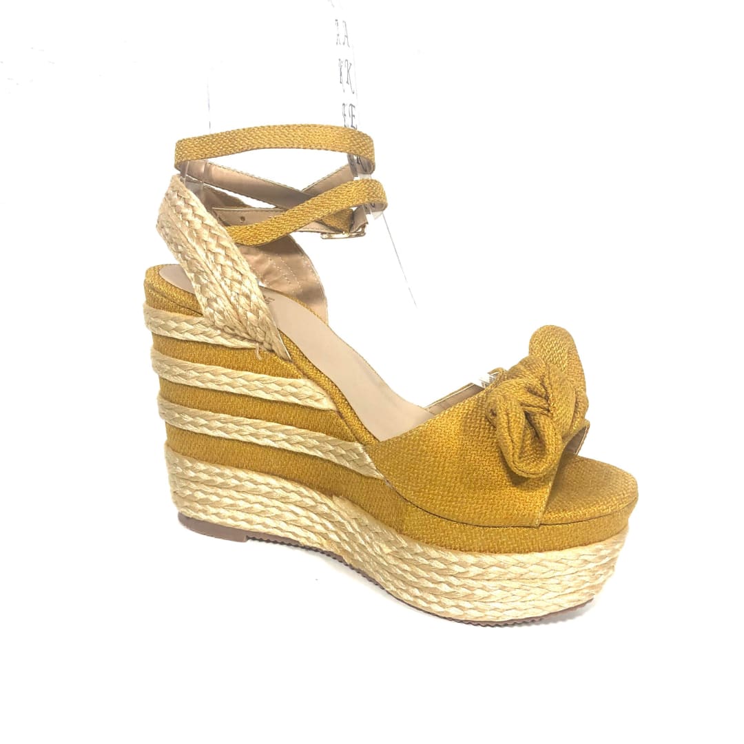 Xiomara Yellow Marigold Wedges Heels Shoes | Maker’s