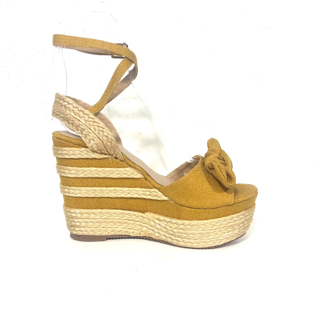 Xiomara Yellow Marigold Wedges Heels Shoes | Maker’s