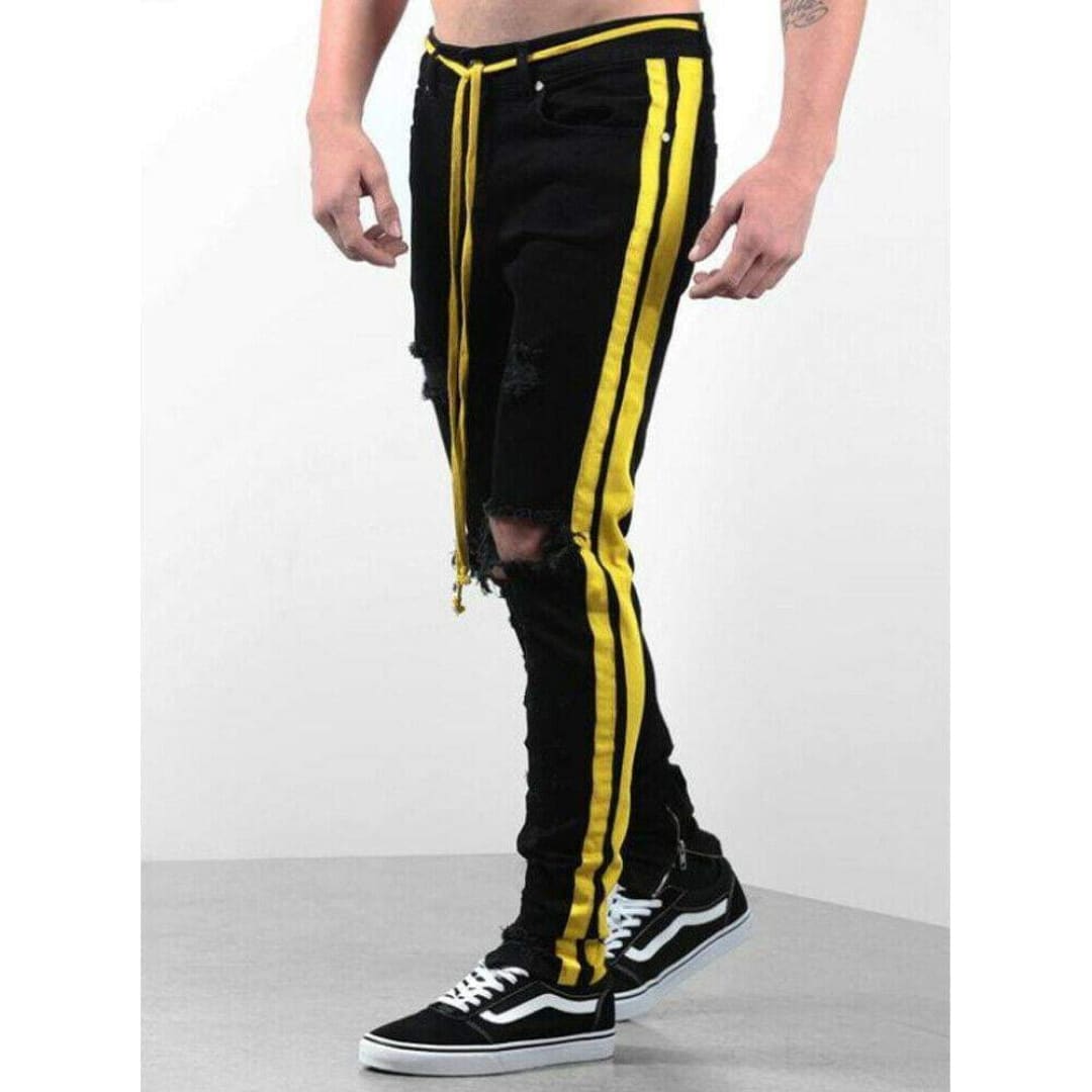 Yellow Bands™ Destroyed Jeans [In Store] | The Urban Clothing Shop™