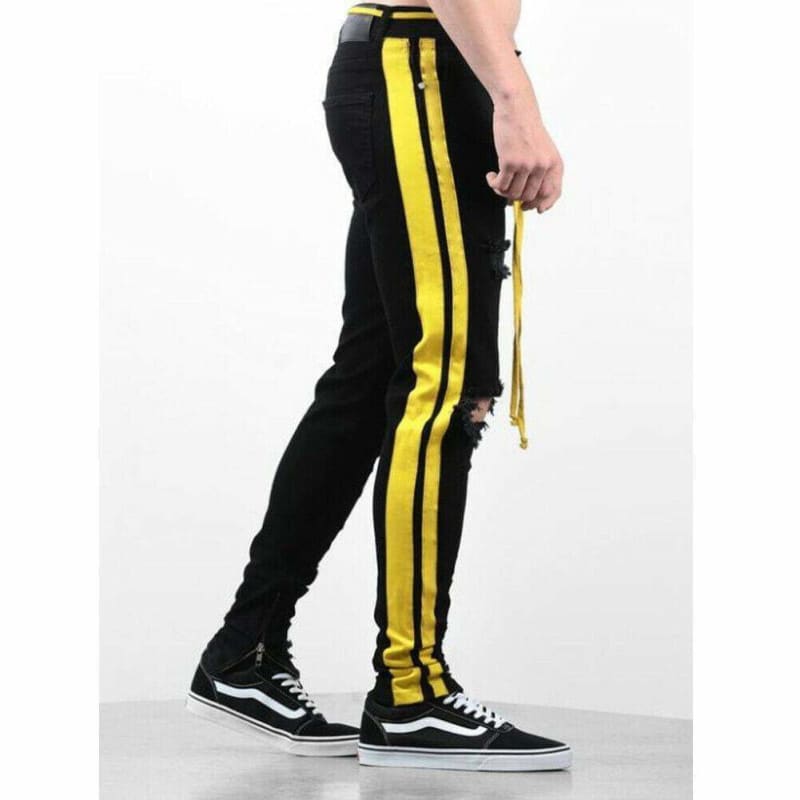 Yellow Bands™ Destroyed Jeans [In Store] | The Urban Clothing Shop™