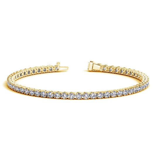 14k Yellow Gold Round Diamond Tennis Bracelet (5 cttw) | Richard Cannon Jewelry