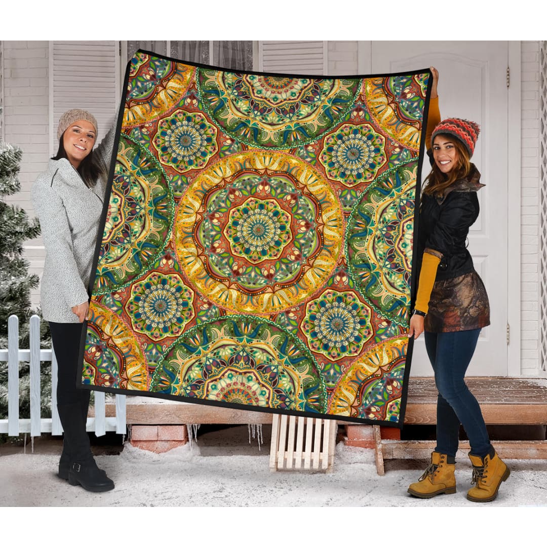 Yellow & Green Mandala Premium Quilt | The Urban Clothing Shop™