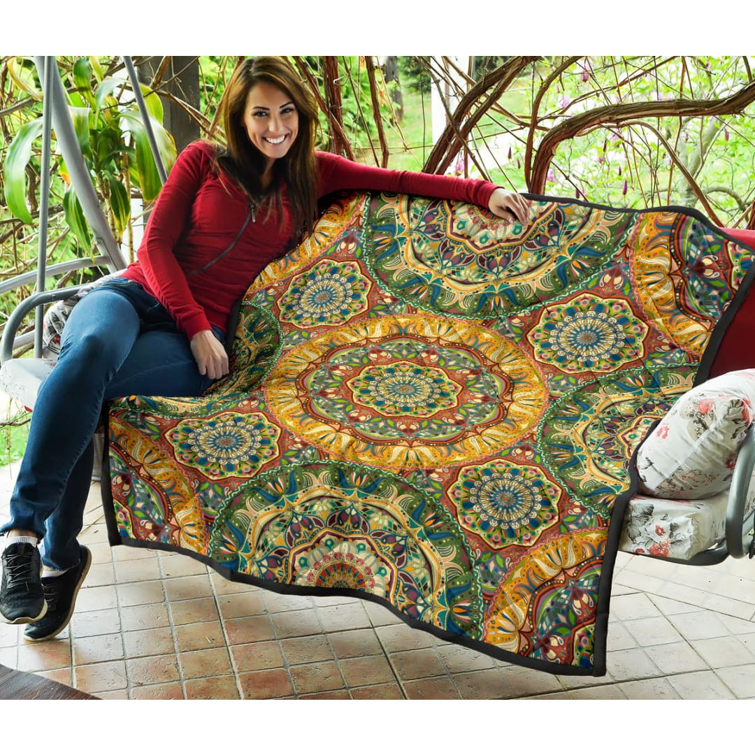 Yellow & Green Mandala Premium Quilt | The Urban Clothing Shop™