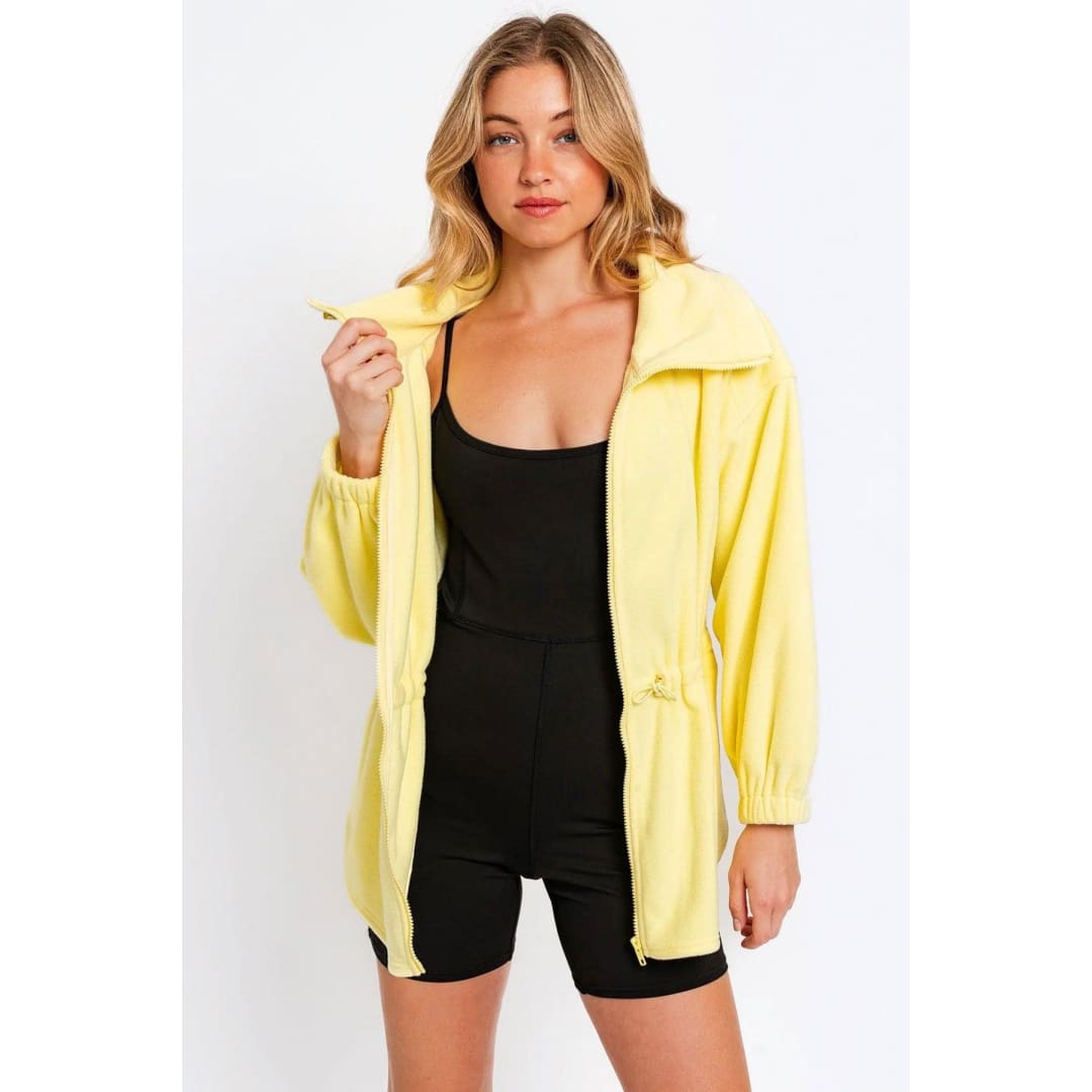 Yellow Lemon Hoodie Soft Fleece Jacket | Le Lis