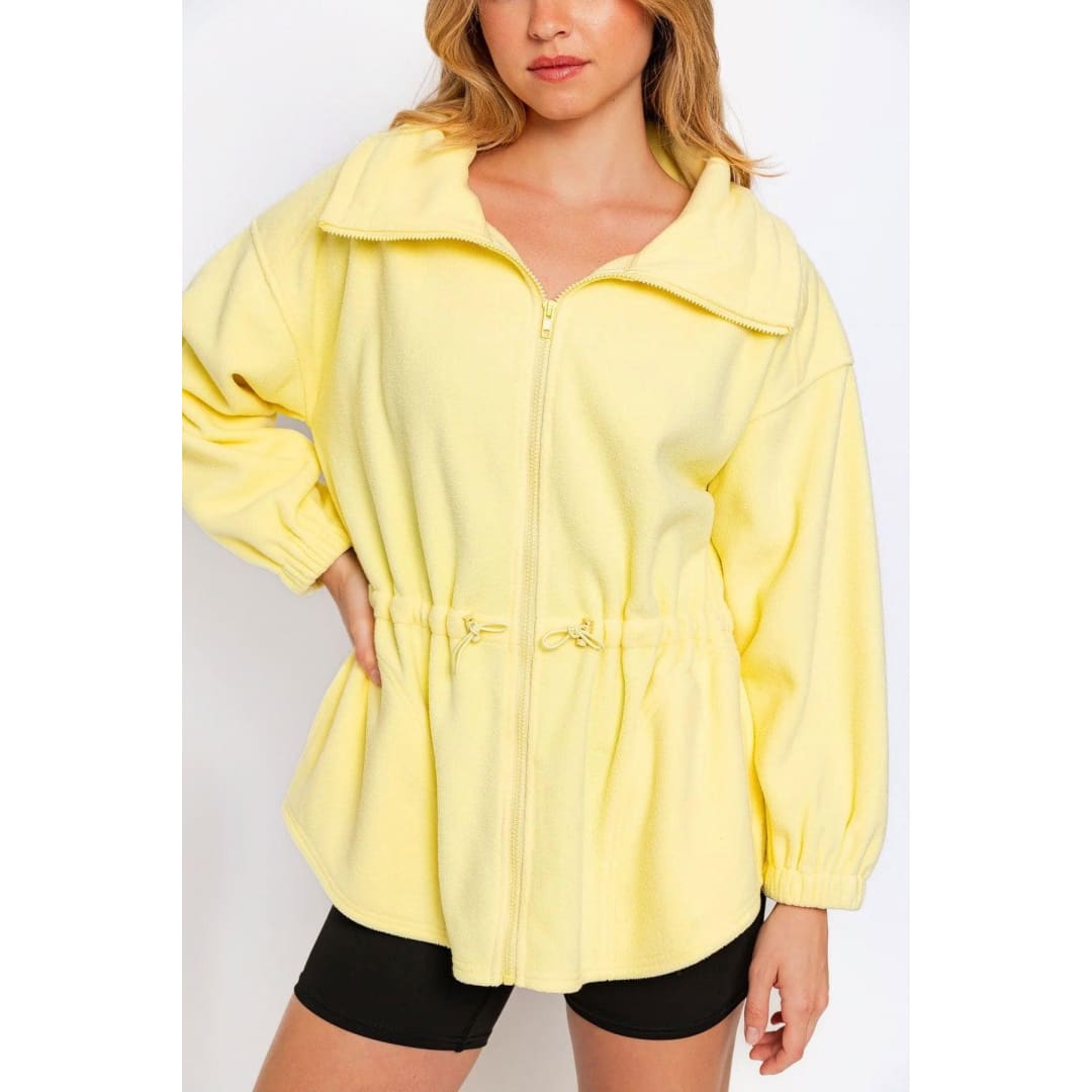 Yellow Lemon Hoodie Soft Fleece Jacket | Le Lis